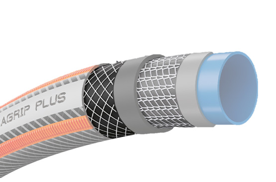 Слой из синего пищевого ПВХ позволит использовать шланги серии UltraGrip Plus для подачи питьевой воды.
