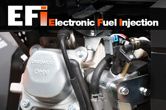 EFI - система электронного впрыска топлива. Обеспечивает подачу необходимого количества топлива в зависимости от нагрузки и температуры, обеспечивая: - увеличение мощности двигателя; - сокращение расхода топлива; - стабильность работы двигателя при изменении нагрузки; - легкий запуск при отрицательных температурах, без регулировок воздушной и топливной заслонок.