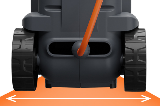 Тележка Smart Cart обладает широким устойчивым основанием, которое не дает ей опрокидываться. Большие колеса тележки позволяют легко перемещать ее по газону или неровным поверхностям.